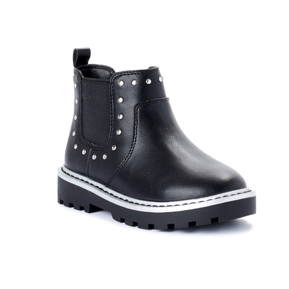 Wonder Nation Toddler Girls Studded Chelsea Fashion Lug Boot- Size 7 & 8 - Picture 1 of 7